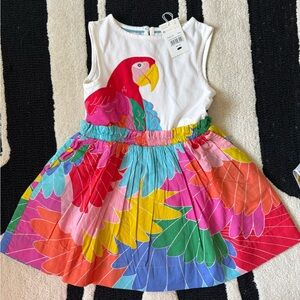 Mini Boden Parrot Print Dress - NWT White, Red, Pink, Green, Blue, Orange